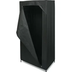 Armoire penderie en tissu noir 70x46xH146cm