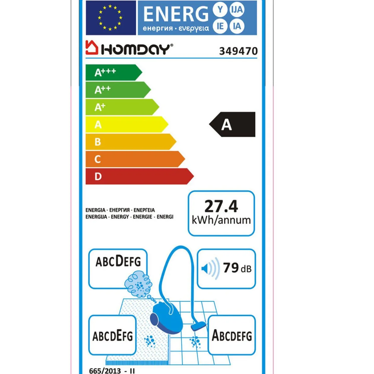 Aspirateur cyclonique sans sac Homday bleu et noir