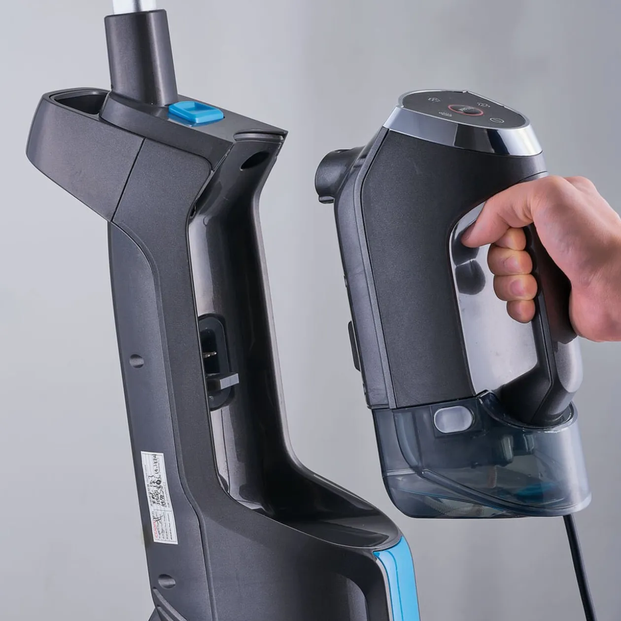 Aspirateur lavant Homday 3en1 cyclone à vapeur noir et bleu