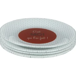 Assiette à dessert à pois C'est moi qui l'ai fait x4