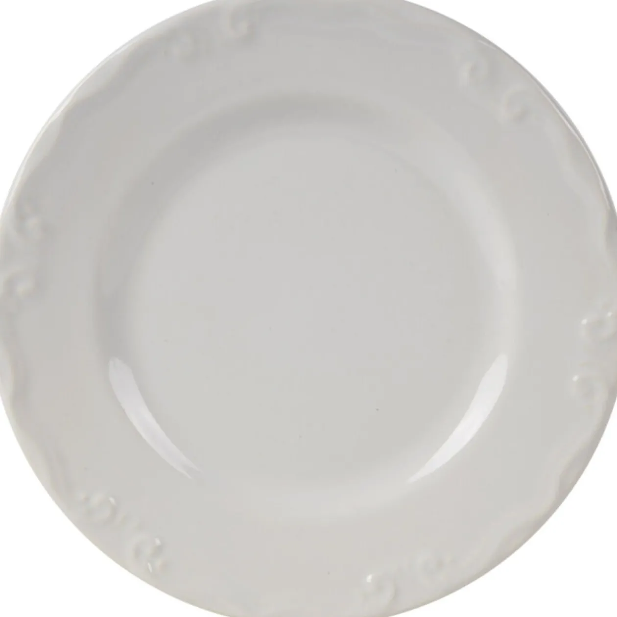 Assiette à dessert blanche festonnée