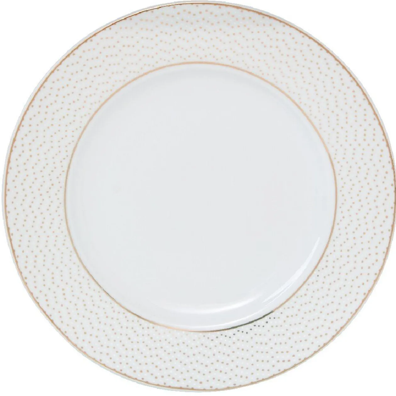 Assiette à dessert blanche motifs dorés