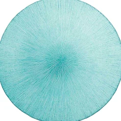 Assiette à dessert bleue verre strié