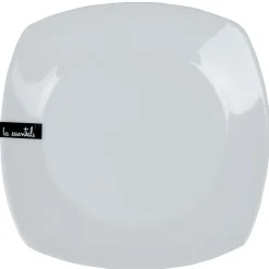 Assiette à dessert carrée blanche Les essentiels