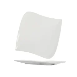 Assiette à dessert carrée blanche