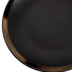 Assiette à dessert en faïence avec liseré doré