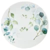 Assiette à dessert en porcelaine blanc et vert