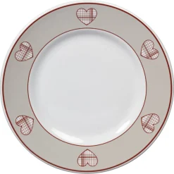 Assiette à dessert faïence motif coeur