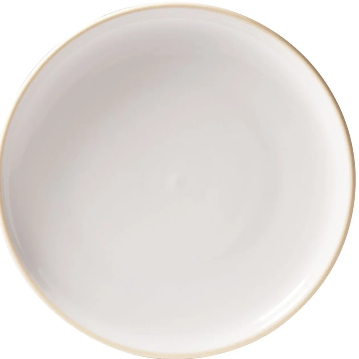 Assiette à dessert faïence gris avec liseré crème