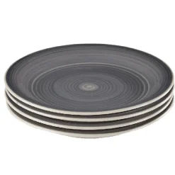 Assiette à dessert gris effet spirale x4