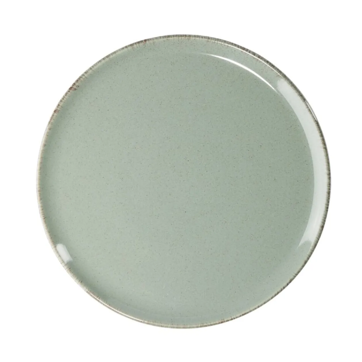 Assiette à dessert Lisbonne en grès vert Ø20,5cm