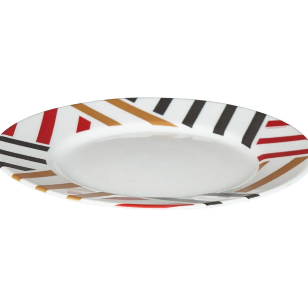 Assiette à dessert Luminarc blanc rayures contemporaines Balnea