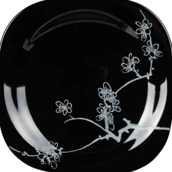 Assiette à dessert Luminarc noir design asiatique Ming White