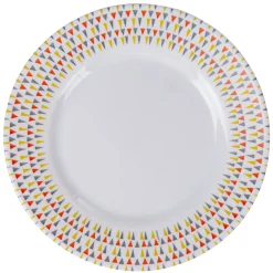 Assiette à dessert Luminarc ronde triangles rose gris jaune