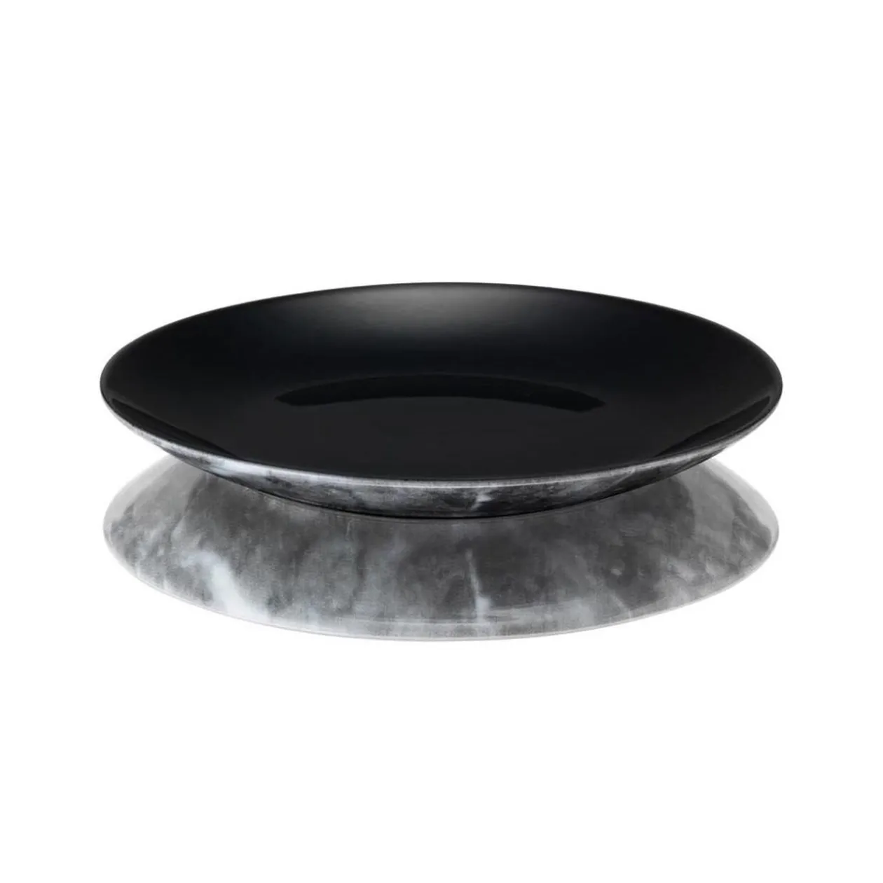 Assiette à dessert motif marbre gris