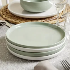 Assiette à dessert Oslo en grès vert Ø20cm