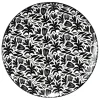 Assiette à dessert porcelaine motif feuillage noir blanc Ø19xH2cm