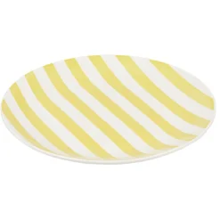 Assiette à dessert porcelaine rayure bicolore Ø16cm