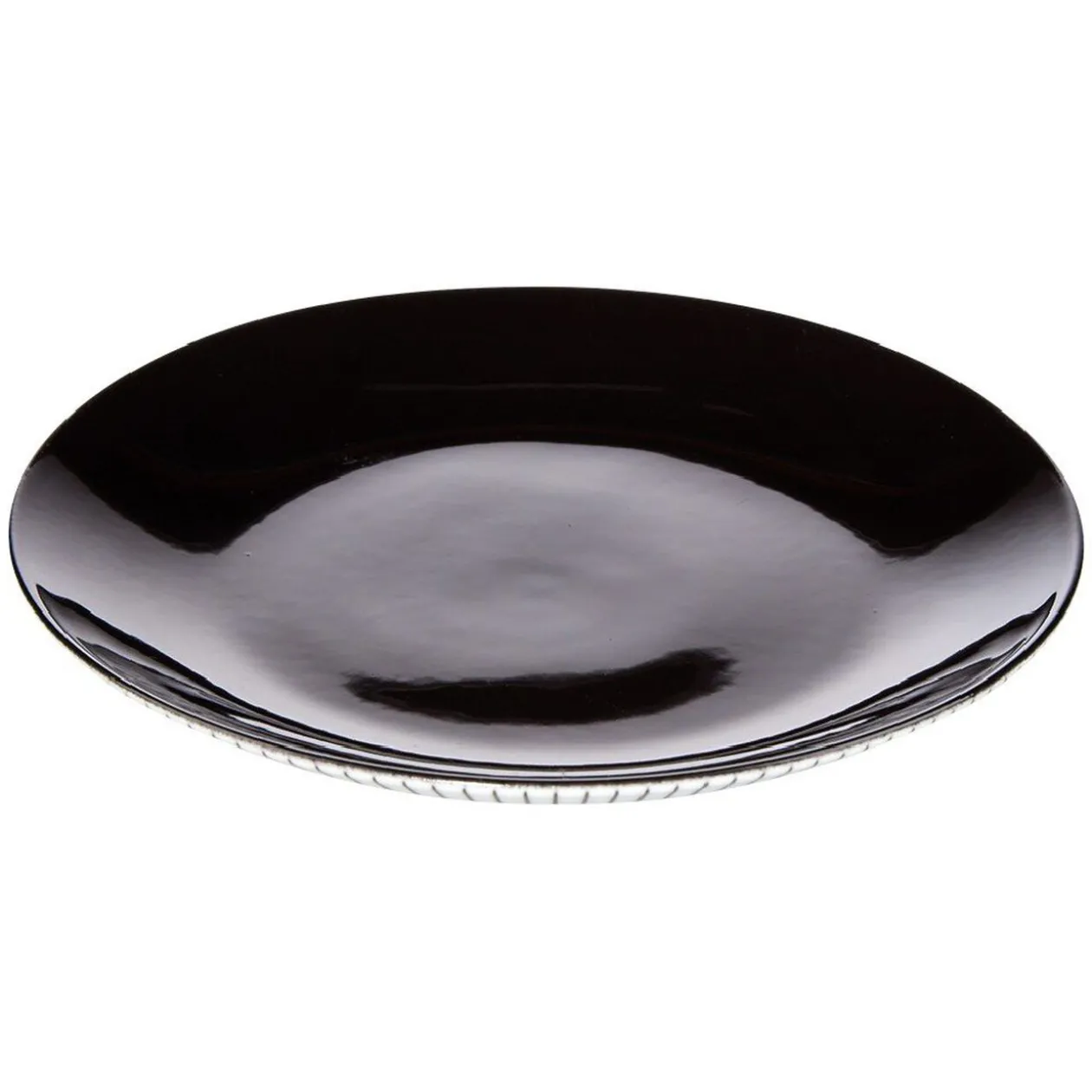 Assiette à dessert rayure noire et blanche