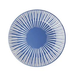 Assiette à dessert Rio en faïence bleu et blanc Ø19cm