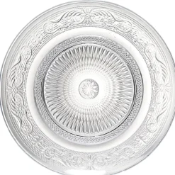 Assiette à dessert ronde transparente ciselée