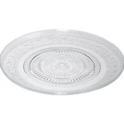 Assiette à dessert ronde transparente ciselée