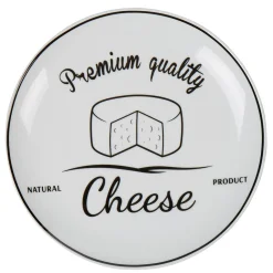 Assiette à fromage design noir et blanc