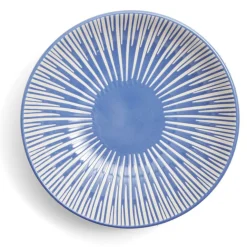 Assiette à soupe Rio faïence bleue et blanche Ø20cm
