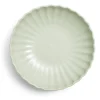 Assiette à soupe Venise rebord ondulé faïence vert sauge Ø20cm