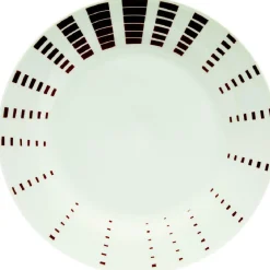 Assiette creuse blanche décor aile marron