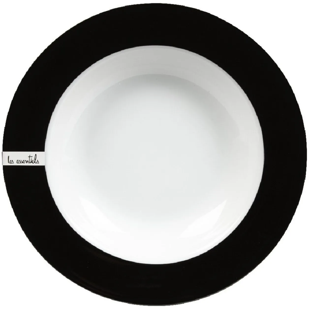 Assiette creuse blanche et noire