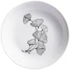 Assiette creuse décor fleur blanc noir