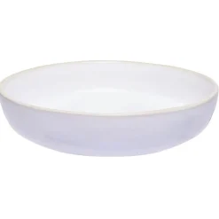 Assiette creuse en faïence blanc avec liseré crème