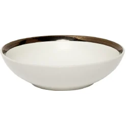 Assiette creuse en faïence avec liseré doré