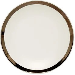 Assiette creuse en faïence avec liseré doré