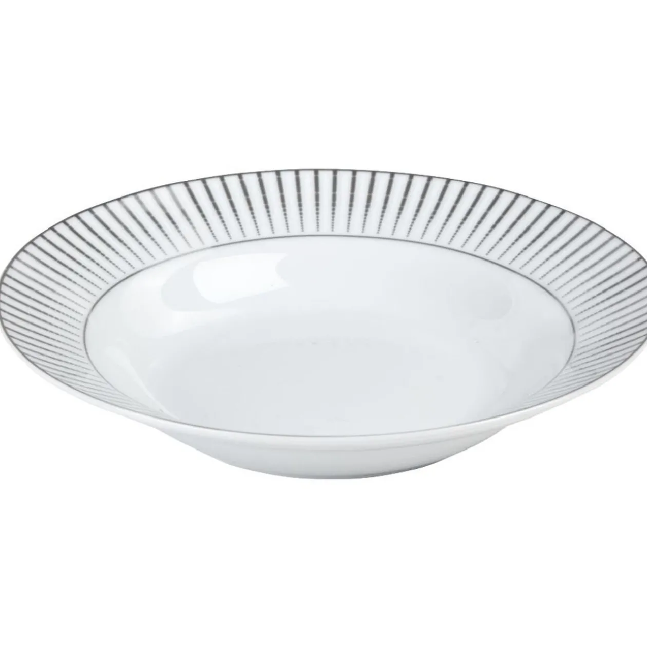 Assiette creuse en porcelaine motif argenté