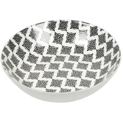 Assiette creuse en porcelaine motif intérieur et extérieur coloré