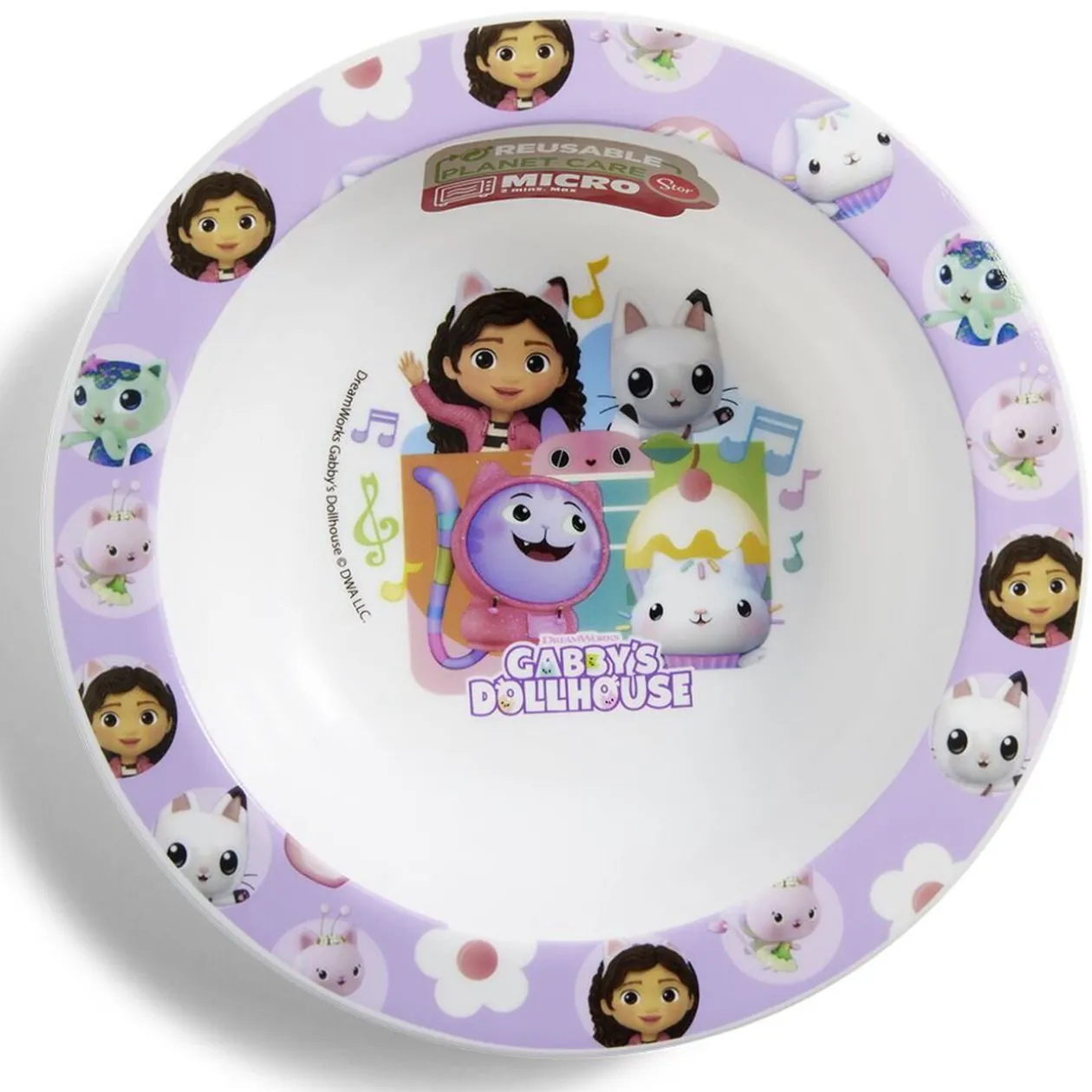 Assiette creuse enfant Gabby et la Maison Magique plastique Ø16cm