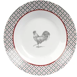 Assiette creuse esprit campagne design poule ø21 cm