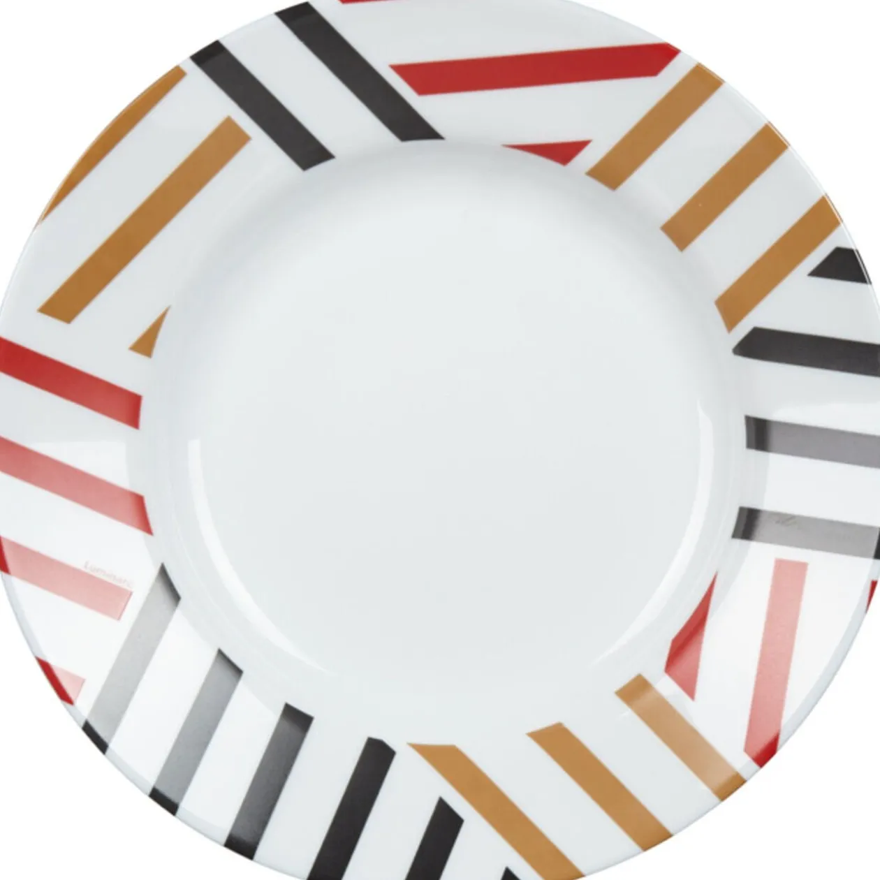 Assiette creuse Luminarc blanc rayures contemporaines Balnea