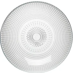 Assiette creuse ronde effet relief blanc transparent Ø21 cm