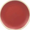 Assiette dessert couleur argile rouge bordure blanche