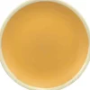 Assiette dessert ocre bordure blanche