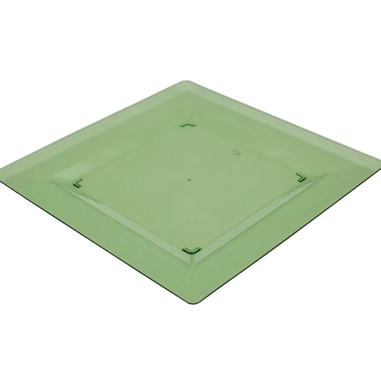 Assiette plastique plate carrée unie vert x 10