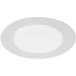 Assiette plate blanche bordure brillante