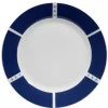 Assiette plate blanche décor aile bleu