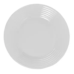 Assiette plate blanche Harena bord ligne en relief x6