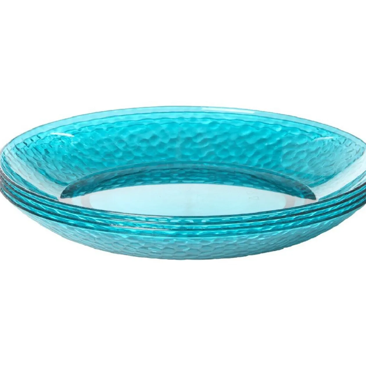 Assiette plate bleue martelé x4