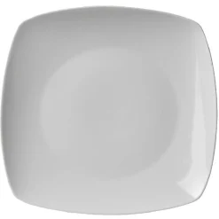 Assiette plate carrée blanche