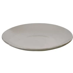Assiette plate en faïence motif rosace forme ronde